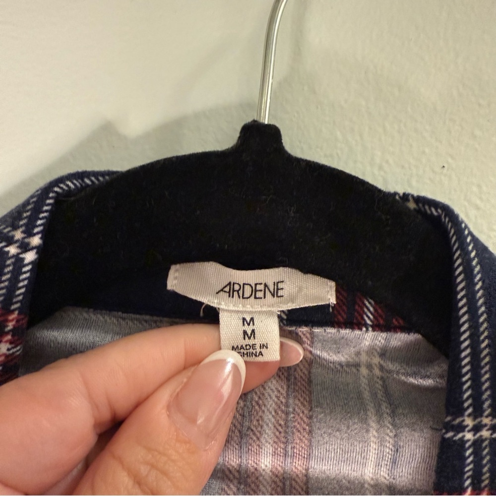 Ardene - Blue and Red Plaid Flannel Shirt - Size M - Picture 3 of 6